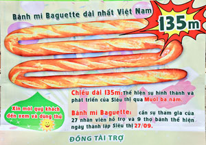 Kỷ lục bánh mì Bagguette dài 135m