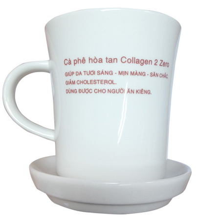 Ly sứ cà phê hòa tan collagen 2zero - không chỉ là cà phê