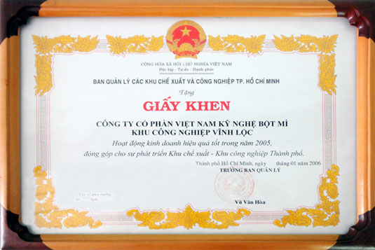 Giấy khen hoạt động hiệu quả tốt năm 2005