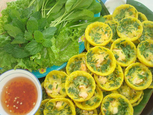 Bánh khọt chay làm từ bột bánh xèo Hương Xưa